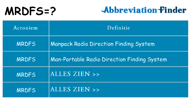 Wat staat mrdfs voor