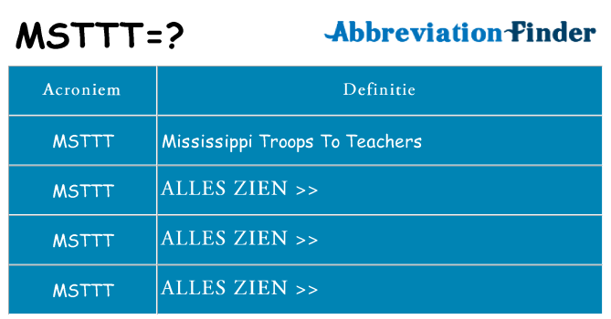 Wat staat msttt voor