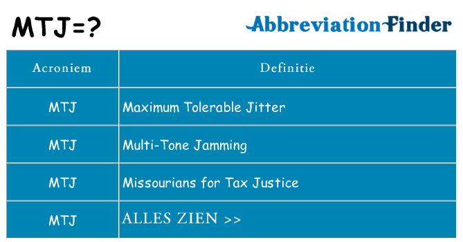 Wat staat mtj voor