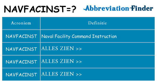 Wat staat navfacinst voor