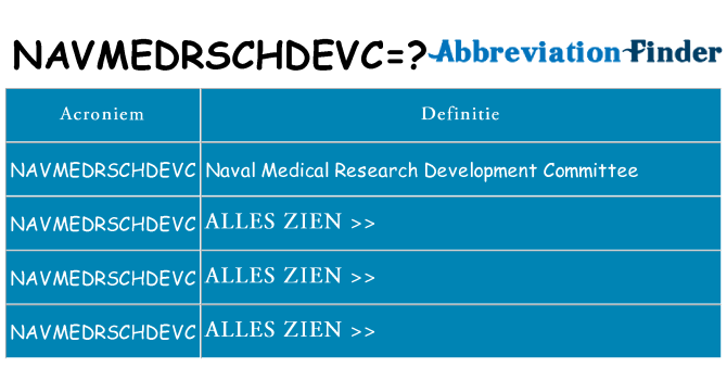 Wat staat navmedrschdevc voor