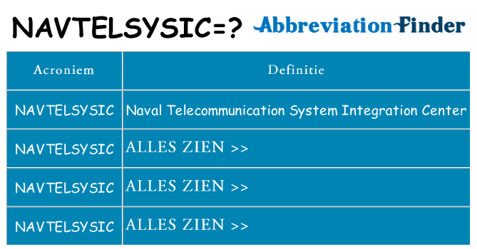 Wat staat navtelsysic voor