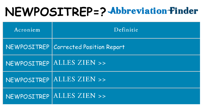Wat staat newpositrep voor