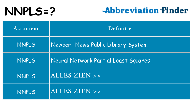 Wat staat nnpls voor