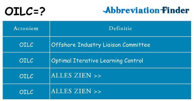 Wat staat oilc voor