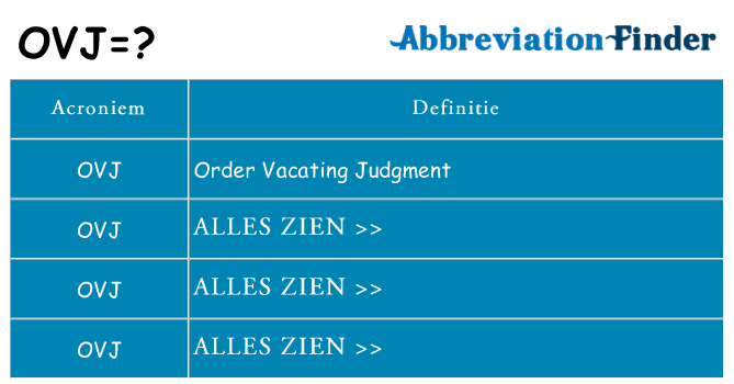 Wat staat ovj voor