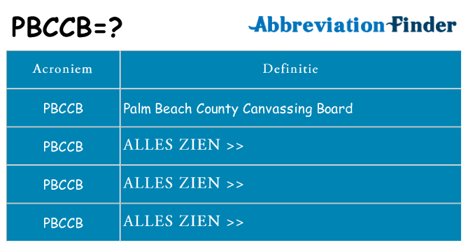 Wat staat pbccb voor