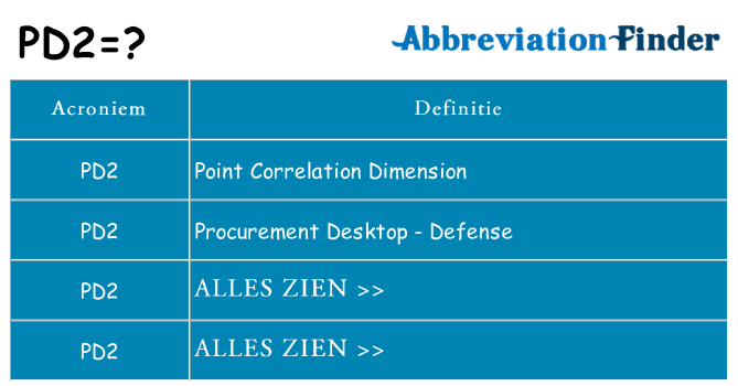 Wat staat pd2 voor