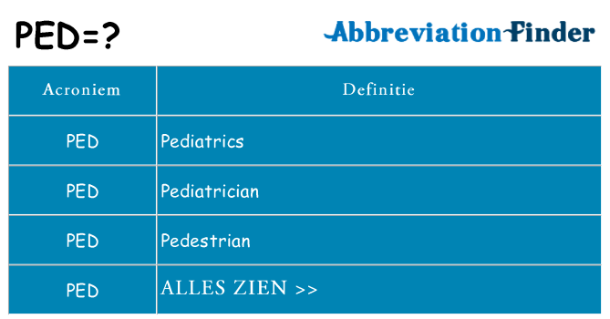 Wat staat ped voor