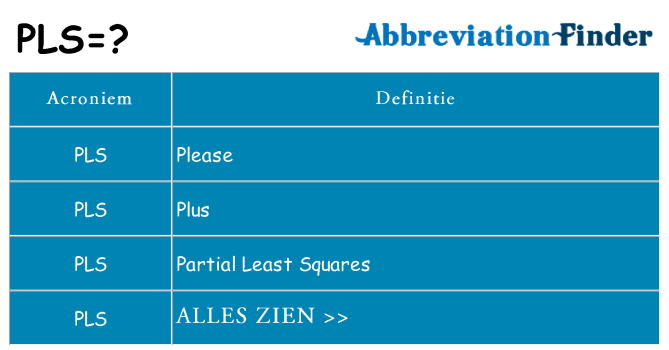 Wat staat pls voor