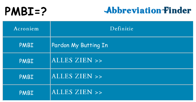 Wat staat pmbi voor