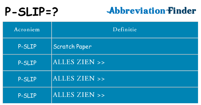 Wat staat p-slip voor