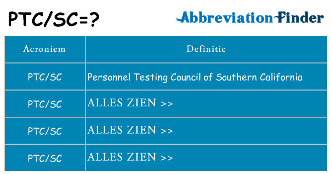Wat staat ptcsc voor