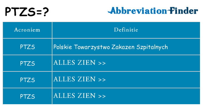 Wat staat ptzs voor