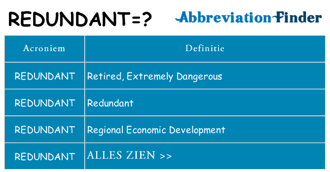 Wat staat redundant voor