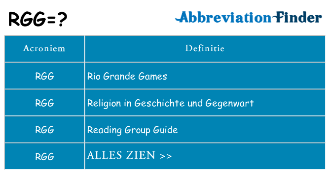 Wat staat rgg voor