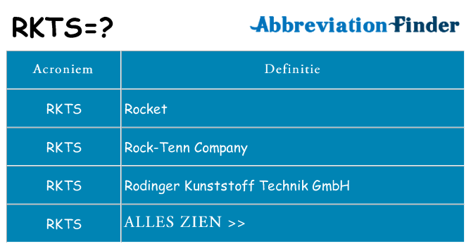 Wat staat rkts voor