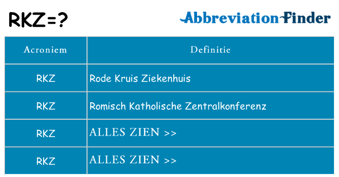 Wat staat rkz voor