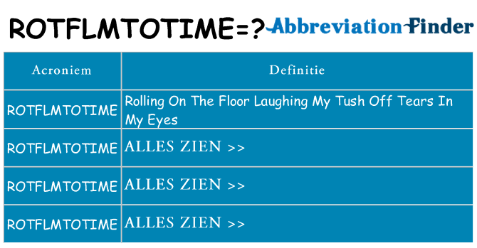 Wat staat rotflmtotime voor