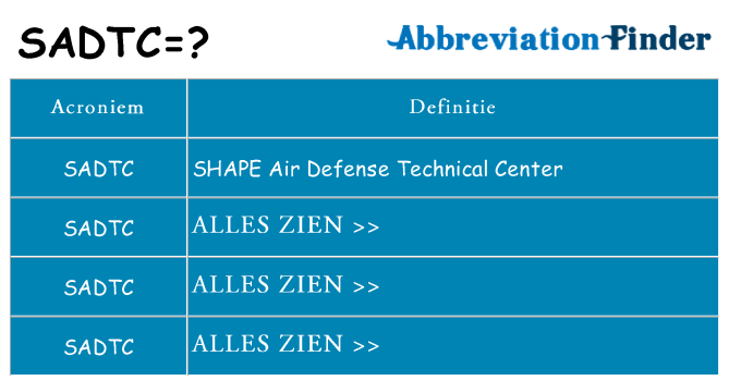 Wat staat sadtc voor