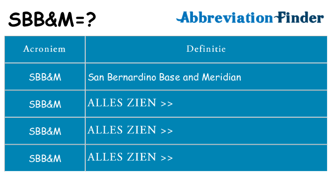 Wat staat sbbm voor