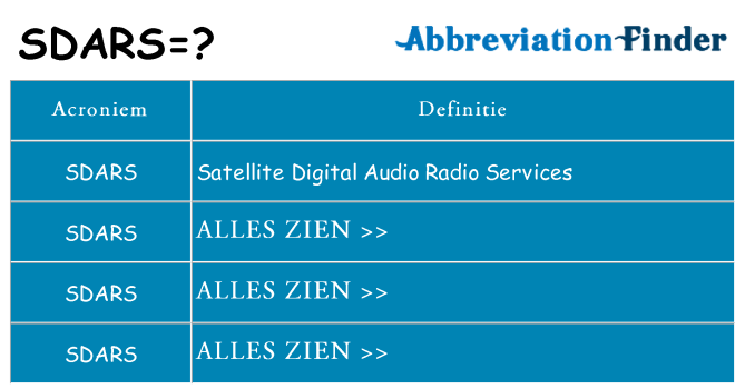 Wat staat sdars voor