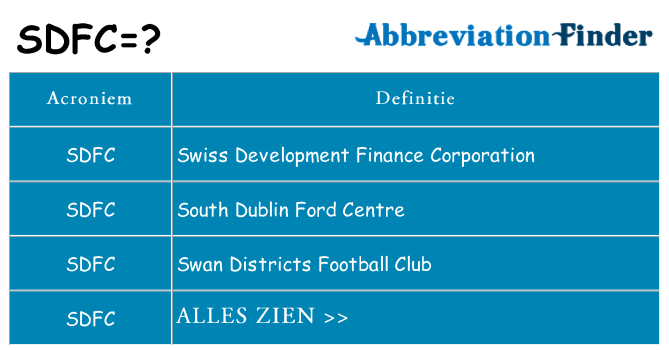 Wat staat sdfc voor