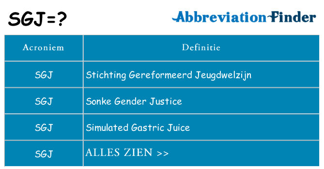 Wat staat sgj voor