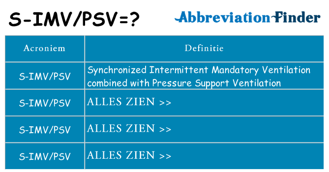 Wat staat s-imvpsv voor