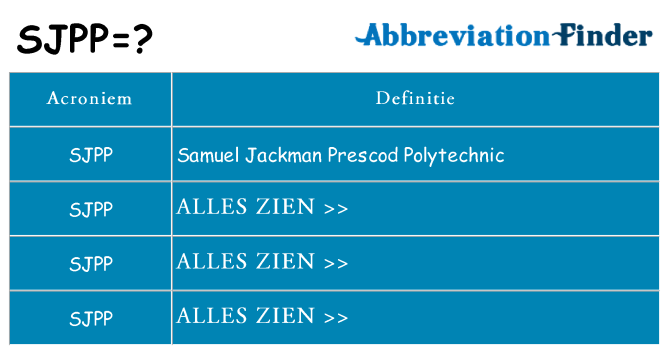 Wat staat sjpp voor