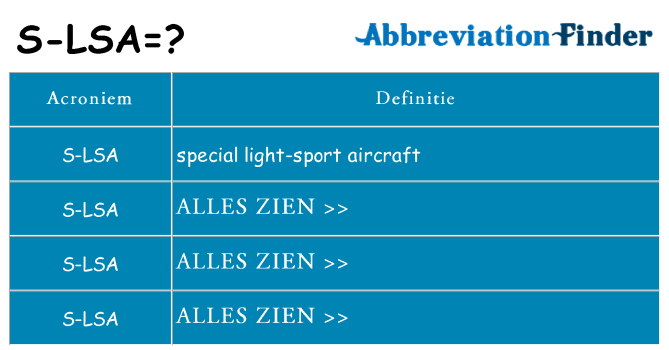 Wat staat s-lsa voor