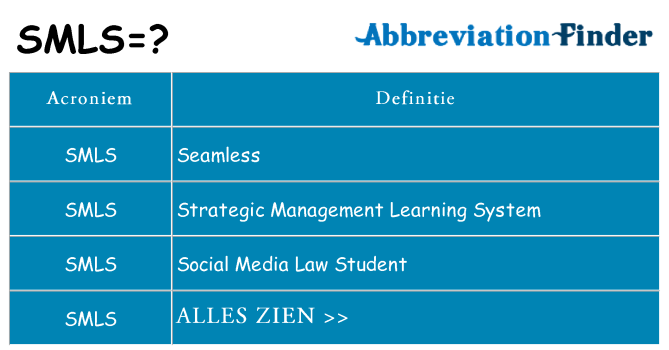 Wat staat smls voor