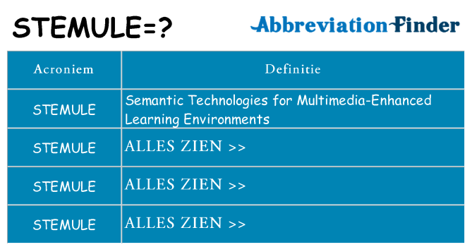 Wat staat stemule voor