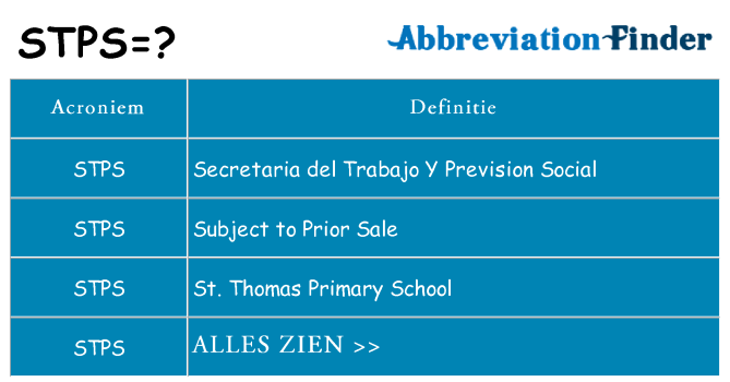 Wat staat stps voor