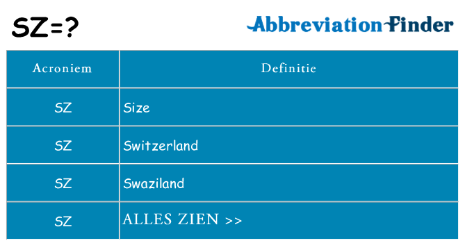Wat staat sz voor