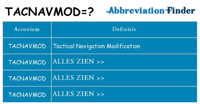 Wat staat tacnavmod voor