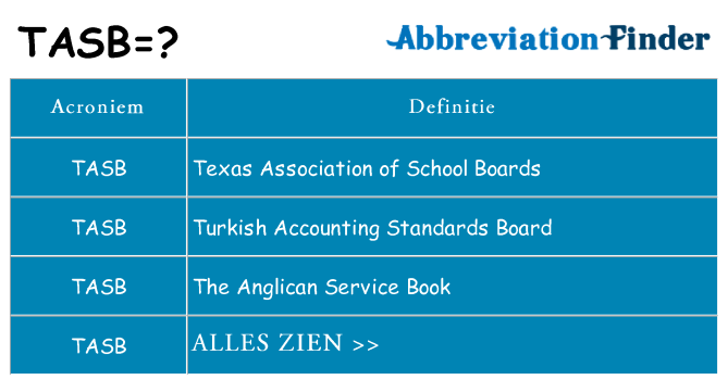 Wat staat tasb voor