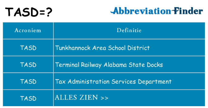 Wat staat tasd voor