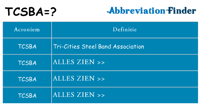 Wat staat tcsba voor