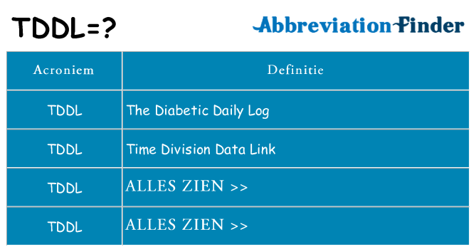 Wat staat tddl voor