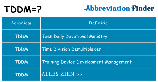 Wat staat tddm voor