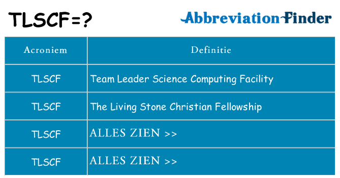 Wat staat tlscf voor