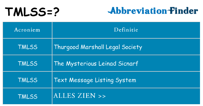 Wat staat tmlss voor