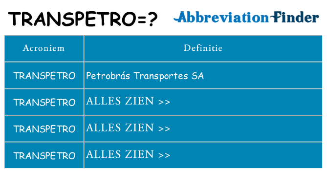 Wat staat transpetro voor