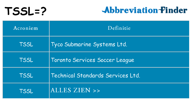 Wat staat tssl voor