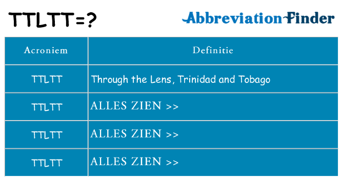 Wat staat ttltt voor