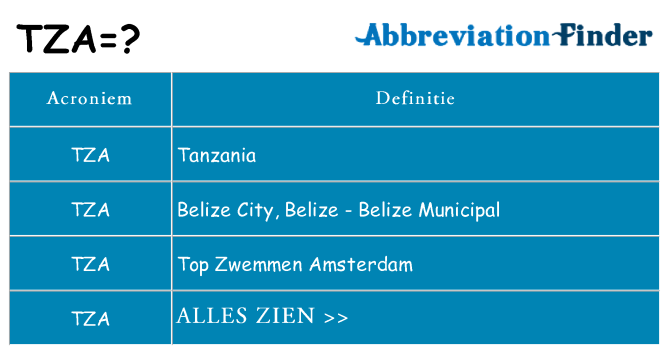 Wat staat tza voor