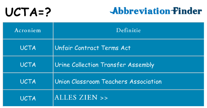 Wat staat ucta voor