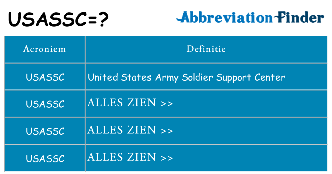 Wat staat usassc voor