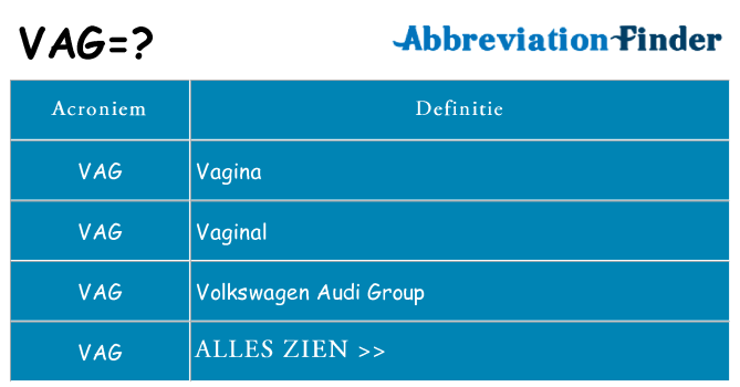Wat staat vag voor